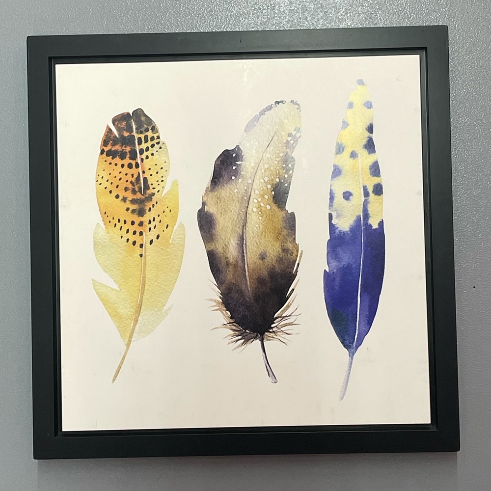 11” x 11” Feather Wall Art